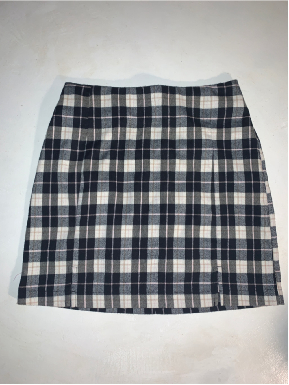 Women's Eyeshadow Plaid Mini Skirt Black White pink Size 7